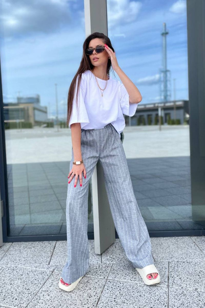 Брюки Skipper Design 610 POL.серый_в_полоску - фото 1