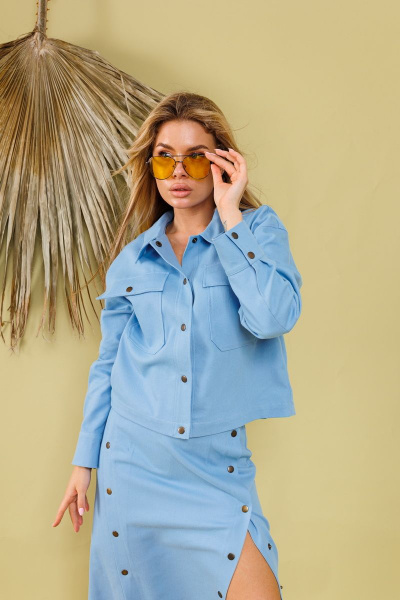 Рубашка, юбка NikVa 363-1 голубой - фото 4