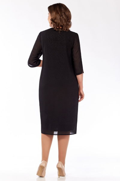 Черное шифоновое платье с разрезами и съемным поясом Algranda А3848-5 - фото 3