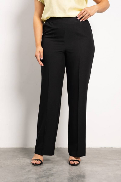Черные брюки из поливискозы с высокой посадкой для делового стиля Femme & Devur 941 10.3F(164) - фото 1