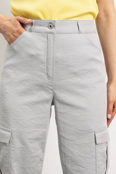 Серые летние брюки-клеш из вискозы с накладными карманами Femme & Devur 90042 1.47F(170) - фото 3