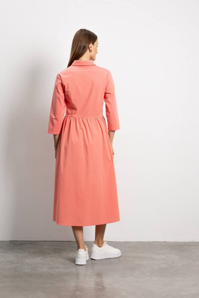 Розовое midi платье полуприлегающего силуэта из хлопка и текстиля Femme & Devur 8616 1.10F(170) - фото 6