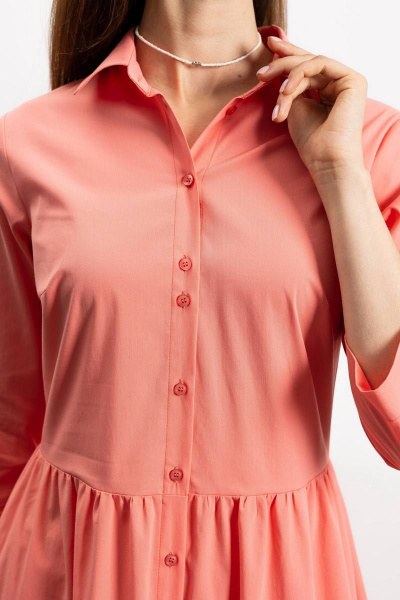 Розовое midi платье полуприлегающего силуэта из хлопка и текстиля Femme & Devur 8616 1.10F(170) - фото 3