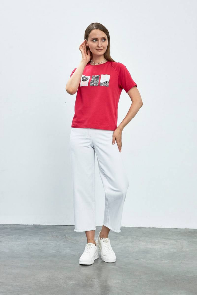 Джемпер женский приталенный с коротким рукавом для повседневной носки Femme & Devur 30738 1.13F(170) - фото 2