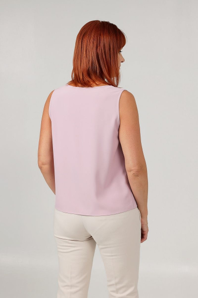 Топ с V-вырезом женский прямого силуэта из текстиля Соджи 582 сиреневый - фото 2