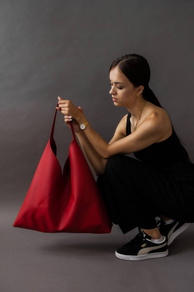 Большой женский шоппер из экокожи для офиса и учебы MT.Style BAG/\2bag red2 - фото 5