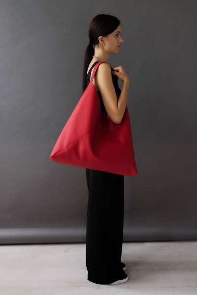 Большой женский шоппер из экокожи для офиса и учебы MT.Style BAG/\2bag red2 - фото 3