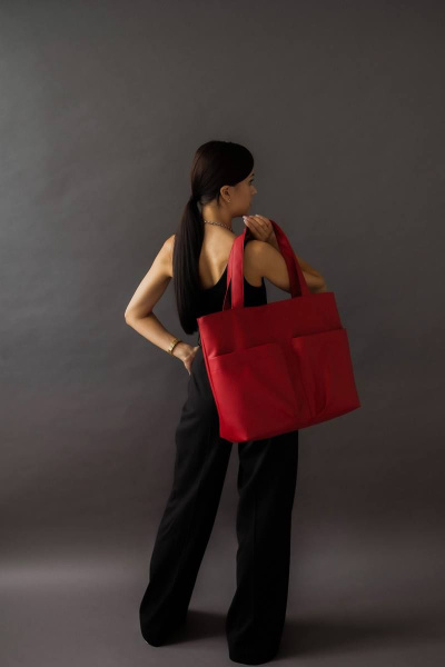 Шоппер из экокожи вместительный для городской жизни MT.Style BOX2 red - фото 5