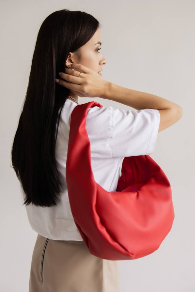 Сумка-шоппер из экокожи для повседневных нужд MT.Style HOBO red2 - фото 6
