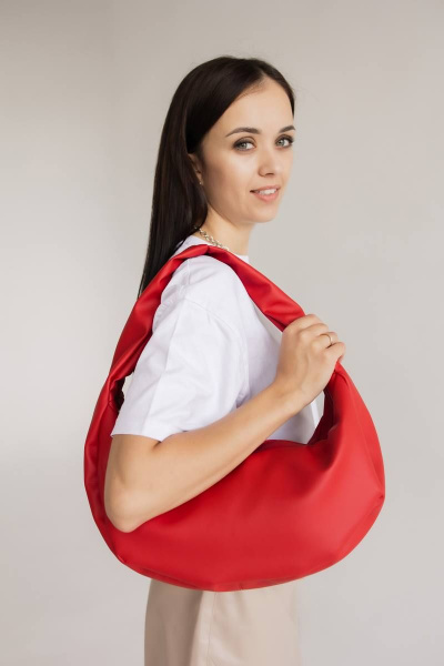 Сумка-шоппер из экокожи для повседневных нужд MT.Style HOBO red2 - фото 5