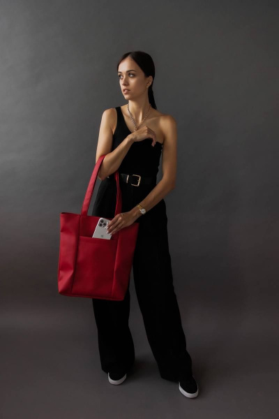 Красный шопер из экокожи с премиальной отделкой MT.Style shDNO2 red - фото 3