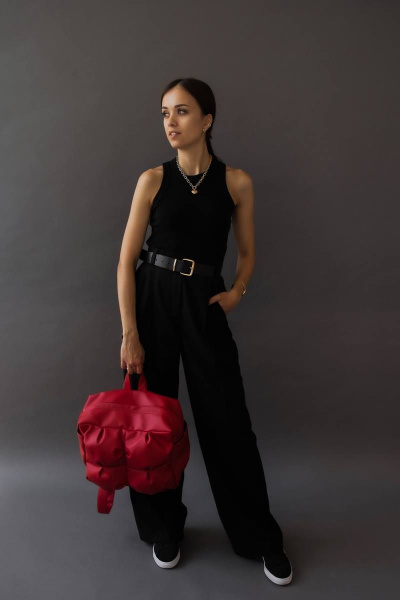 Красный кожаный рюкзак на каждый день MT.Style рюкзак2 red - фото 6