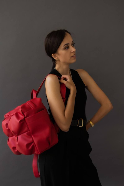 Красный кожаный рюкзак на каждый день MT.Style рюкзак2 red - фото 5