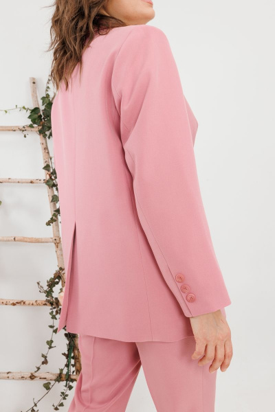 Розовый жакет прямого силуэта с двубортной застежкой SandyNa 13934 нежно-розовый - фото 4