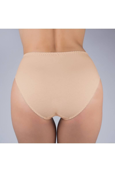 Трусы из трикотажного хлопка с кружевной отделкой Verally 107-5 жасмин - фото 2