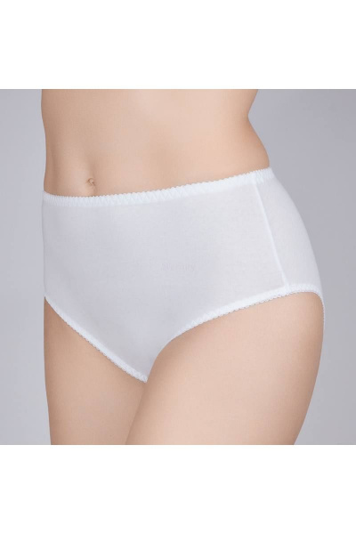 Трусы из трикотажного хлопка с высокой линией талии Verally 109-1 белый - фото 3