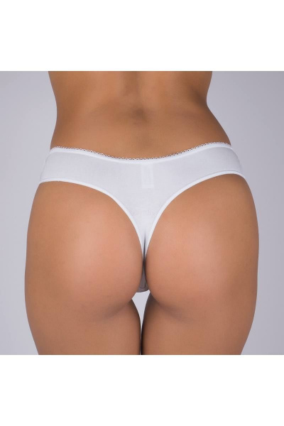 Трусы-стринги из хлопкового трикотажа Verally 126-1 белый - фото 2