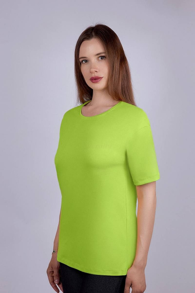 Джемпер из хлопка с эластаном и рукавом со спущенным плечом Verally 452-1 неон - фото 3
