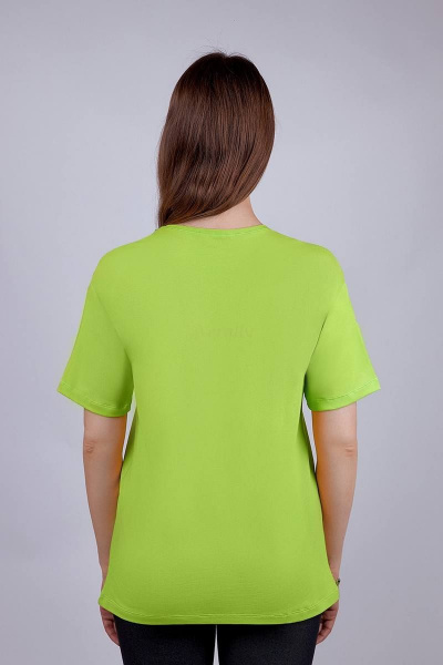 Джемпер из хлопка с эластаном и рукавом со спущенным плечом Verally 452-1 неон - фото 2