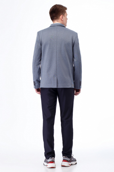 пиджак для мальчика из трикотажного текстиля, классика Panda Kids 244932А-182 Серо-синий - фото 2