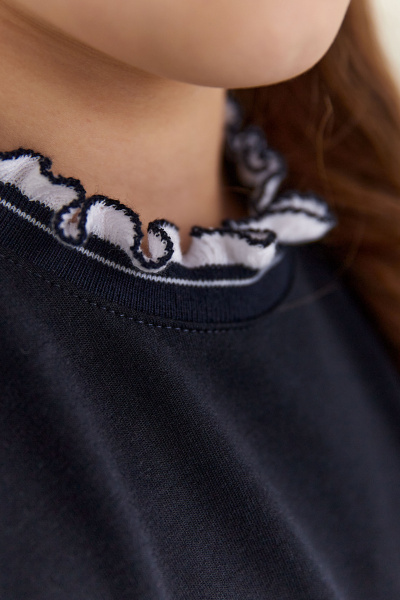 Платье деловой стиль из текстиля для офисных образов Panda Kids 262480-122 Синий - фото 3