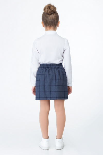 Юбка для девочки из поливискозной ткани с рисунком в клетку Panda Kids 334550-146 Синий - фото 2