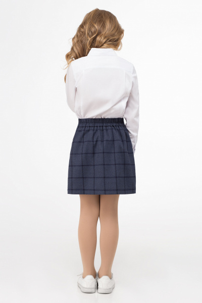 Юбка для девочки из поливискозной ткани с рисунком в клетку Panda Kids 334550-146 Синий - фото 4