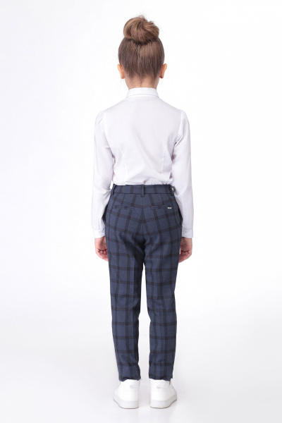 Брюки деловые из текстиля для строгого стиля Panda Kids 334667-128 Синий - фото 2