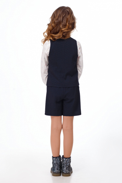 Жилет для девочки в деловом стиле из текстиля Panda Kids 341537-122 Синий - фото 2