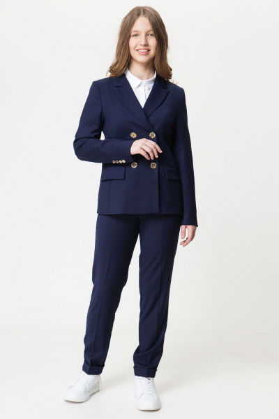 Классический деловой жакет из текстиля Panda Kids 351031BA-170 Синий - фото 1