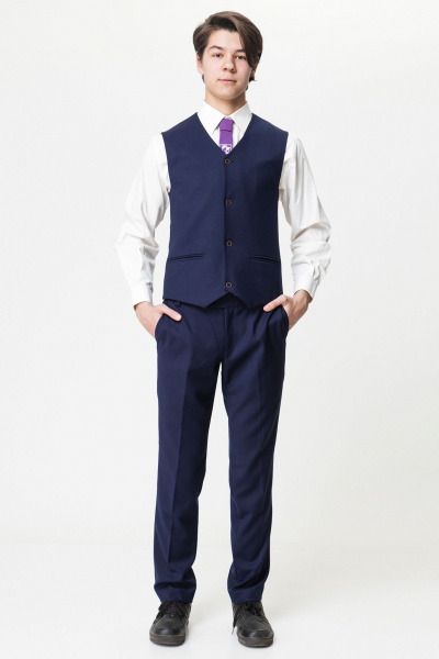 Классический мужской жилет из текстиля, круглый год Panda Kids 35431B-164 Синий - фото 1