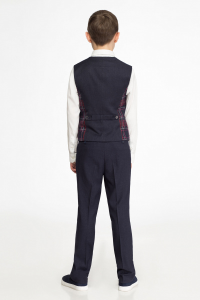 Приталенный жилет из текстиля, комфорт и стиль Panda Kids 35437B-116 Синий - фото 2