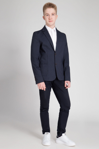 жакет для мальчика из трикотажа в классическом стиле Panda Kids 355531-152 Синий - фото 1