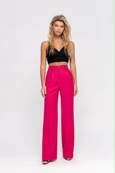 Костюм 2-ка из свободного жакета и брюков палаццо PiRS 4524 розовый - фото 2