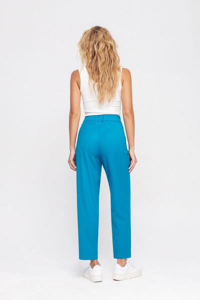 Голубой костюм-двойка из вискозы и текстиля PiRS 4533 темно-голубой - фото 6