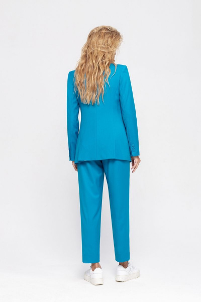 Голубой костюм-двойка из вискозы и текстиля PiRS 4533 темно-голубой - фото 2