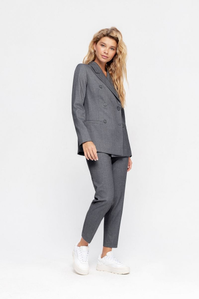 Классические укороченные брюки из вискозы для лета PiRS 4641 серый - фото 7