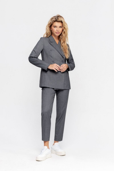 Классические укороченные брюки из вискозы для лета PiRS 4641 серый - фото 6