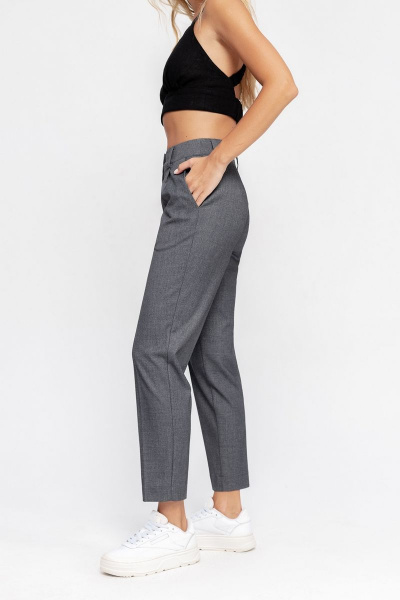 Классические укороченные брюки из вискозы для лета PiRS 4641 серый - фото 2