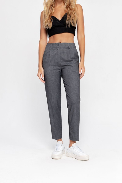 Классические укороченные брюки из вискозы для лета PiRS 4641 серый - фото 1