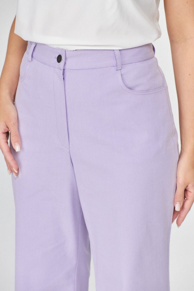 Фиолетовые брюки с разрезами и петлями для повседневного и офисного стиля Abbi 2009 лиловый - фото 9