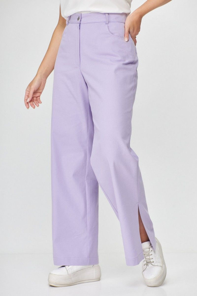 Фиолетовые брюки с разрезами и петлями для повседневного и офисного стиля Abbi 2009 лиловый - фото 8