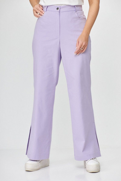 Фиолетовые брюки с разрезами и петлями для повседневного и офисного стиля Abbi 2009 лиловый - фото 3