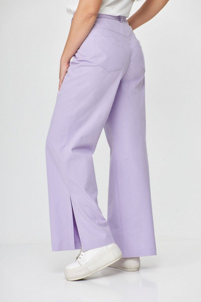 Фиолетовые брюки с разрезами и петлями для повседневного и офисного стиля Abbi 2009 лиловый - фото 7
