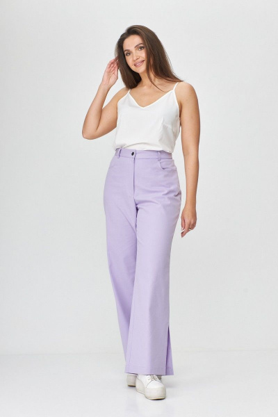 Фиолетовые брюки с разрезами и петлями для повседневного и офисного стиля Abbi 2009 лиловый - фото 5