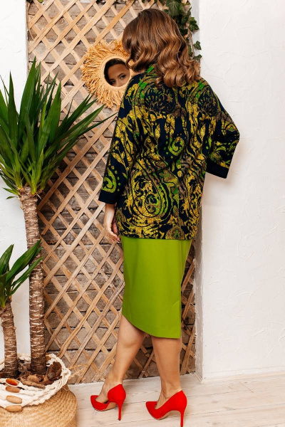 Блуза, юбка Мода Юрс 2805-1 салатовый_узор - фото 5