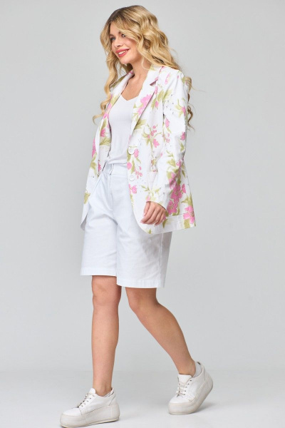 Шорты из хлопкового джинса с высоким поясом и складками Angelina & Сompany 833 - фото 4