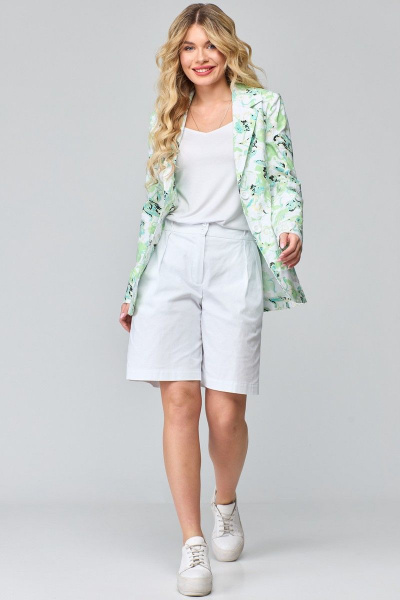 Шорты из хлопкового джинса с высоким поясом и складками Angelina & Сompany 833 - фото 2