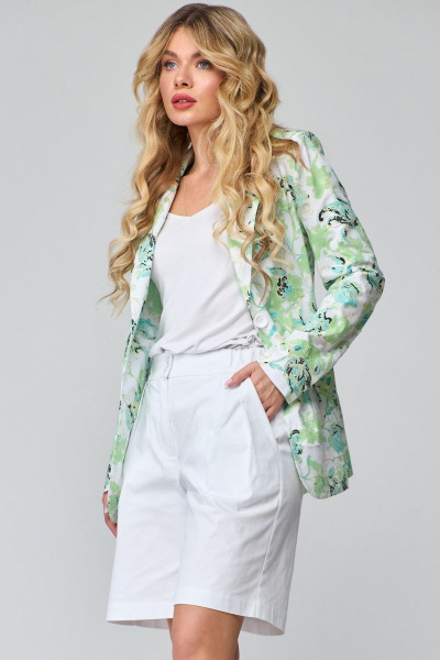 Шорты из хлопкового джинса с высоким поясом и складками Angelina & Сompany 833 - фото 1