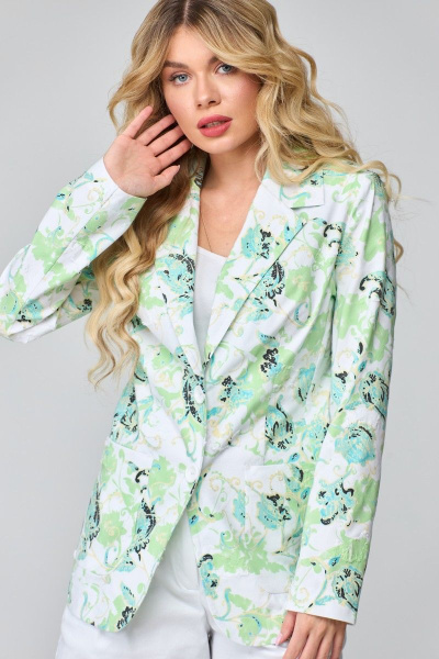 Жакет из джинсовой ткани с отложными лацканами и застежкой Angelina & Сompany 834 - фото 7